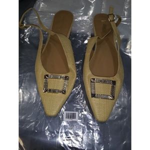 Kensie Womens Slingback Flat Sandal , Yellow , 9.5